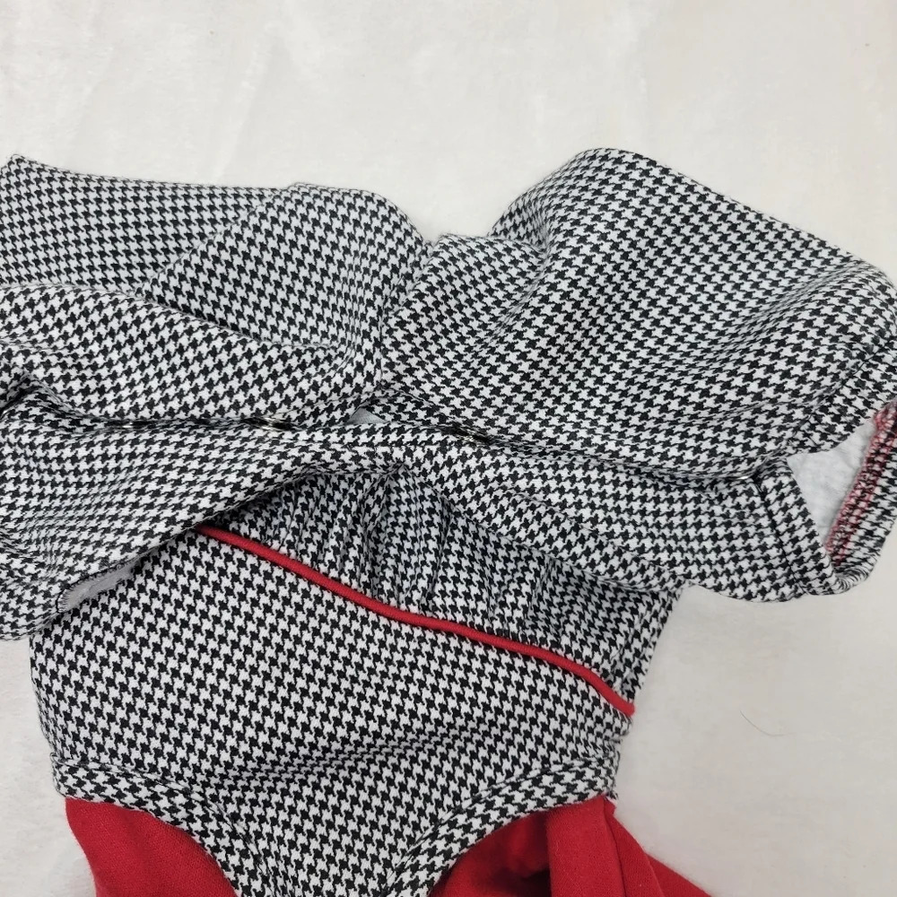 HealthtexVintage knit romper Size 0-5 months Red herringbone - Picture 9 of 13
